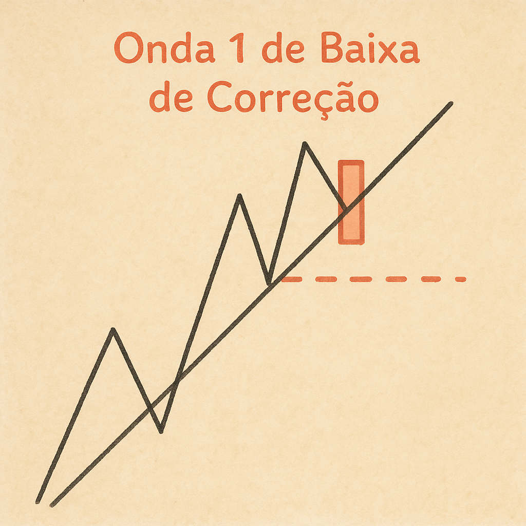Exemplo de Onda 1 de Correção cruzando LT